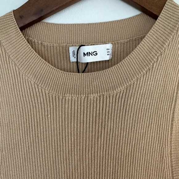 Mango Beige Ribbed Knit Top - Picture 2 of 2
